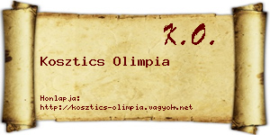 Kosztics Olimpia névjegykártya